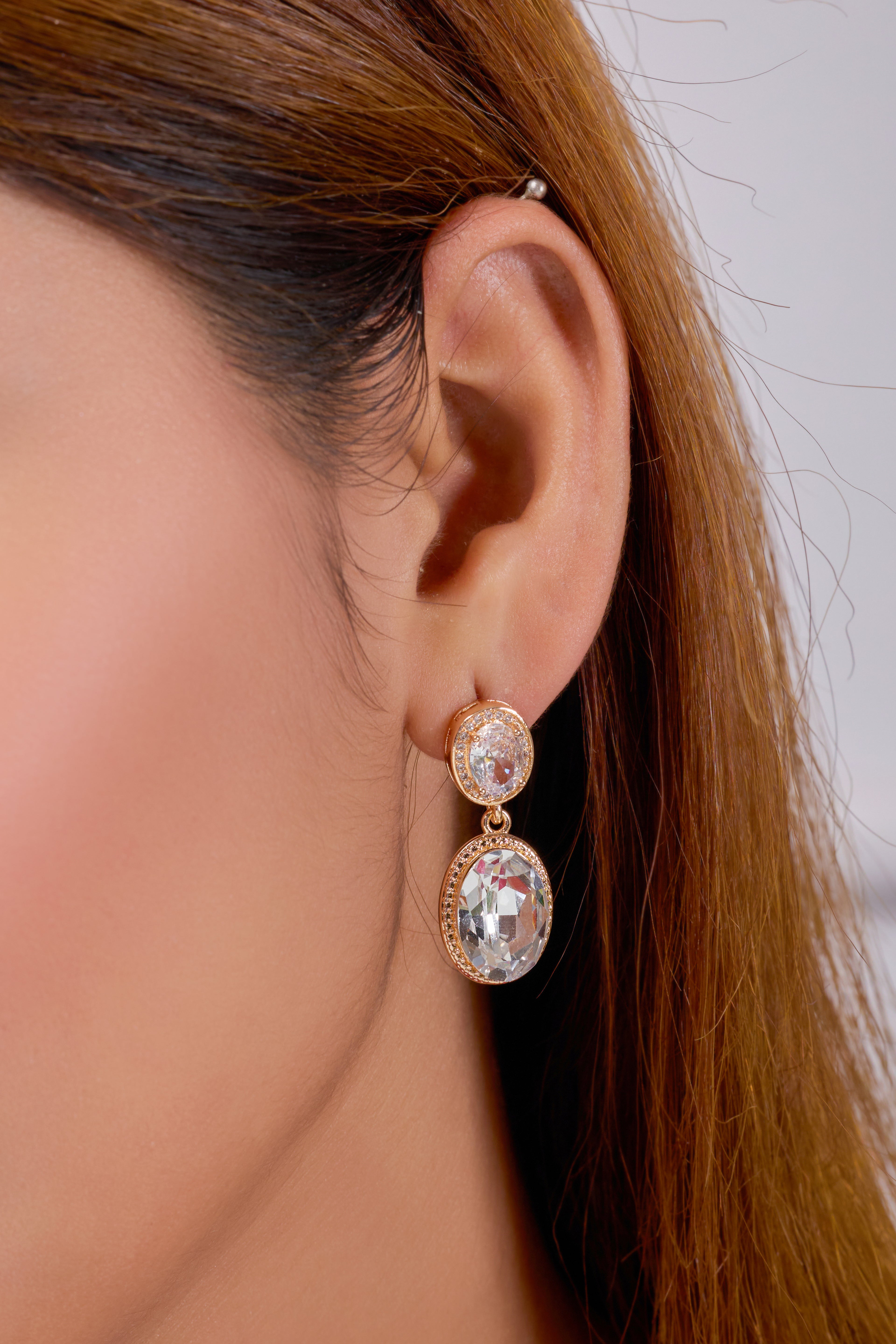 WibeStone Amaya Crystal Bloom Earrings – Floral Sparkle Elegance