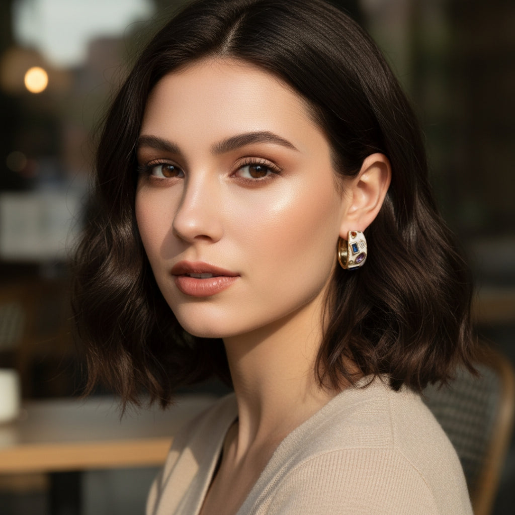 Wibestone – Celestial Gemstone Hoop Earrings