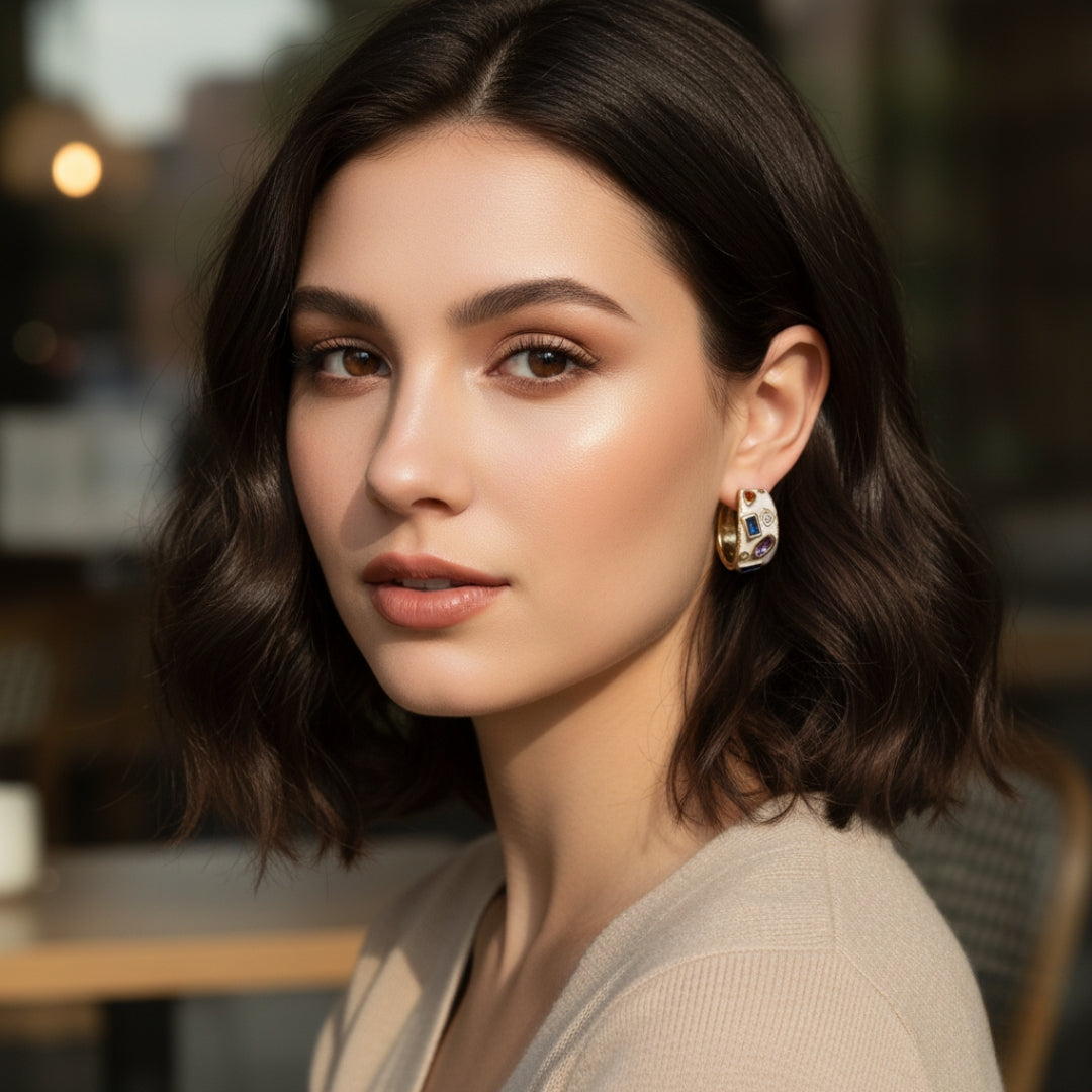 Wibestone – Celestial Gemstone Hoop Earrings