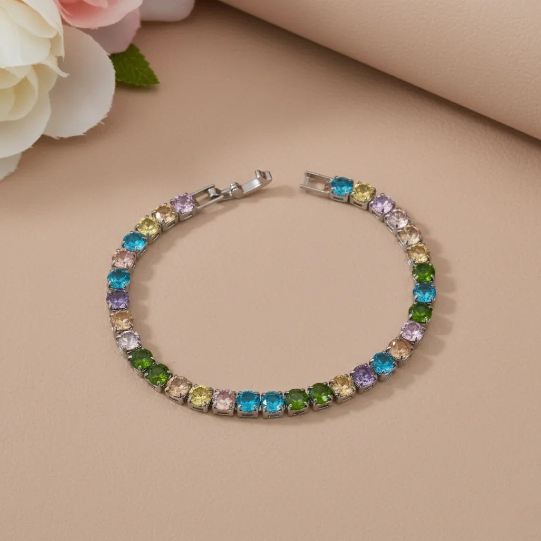 Multicolour Big Diamond tennis bracelet GWB -54