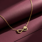 Gold Pave Infinity Floral Women Necklace GWN -140