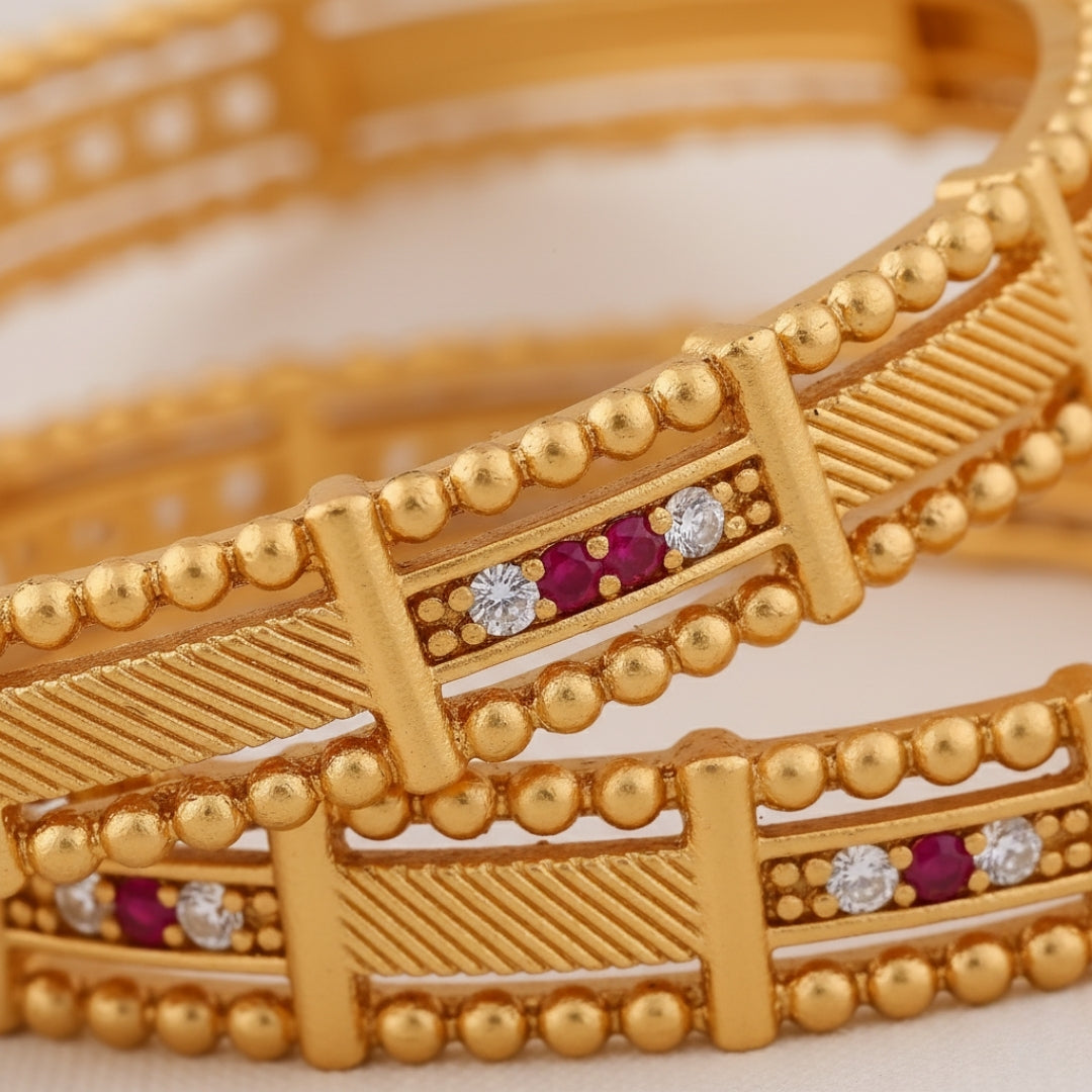 Gold Beaded Designer Bangles GWB -3