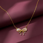Gold Coquette Bow Women Necklace GWN -154
