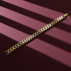 Men’s Two-Tone Textured Link Bracelet GMB -7