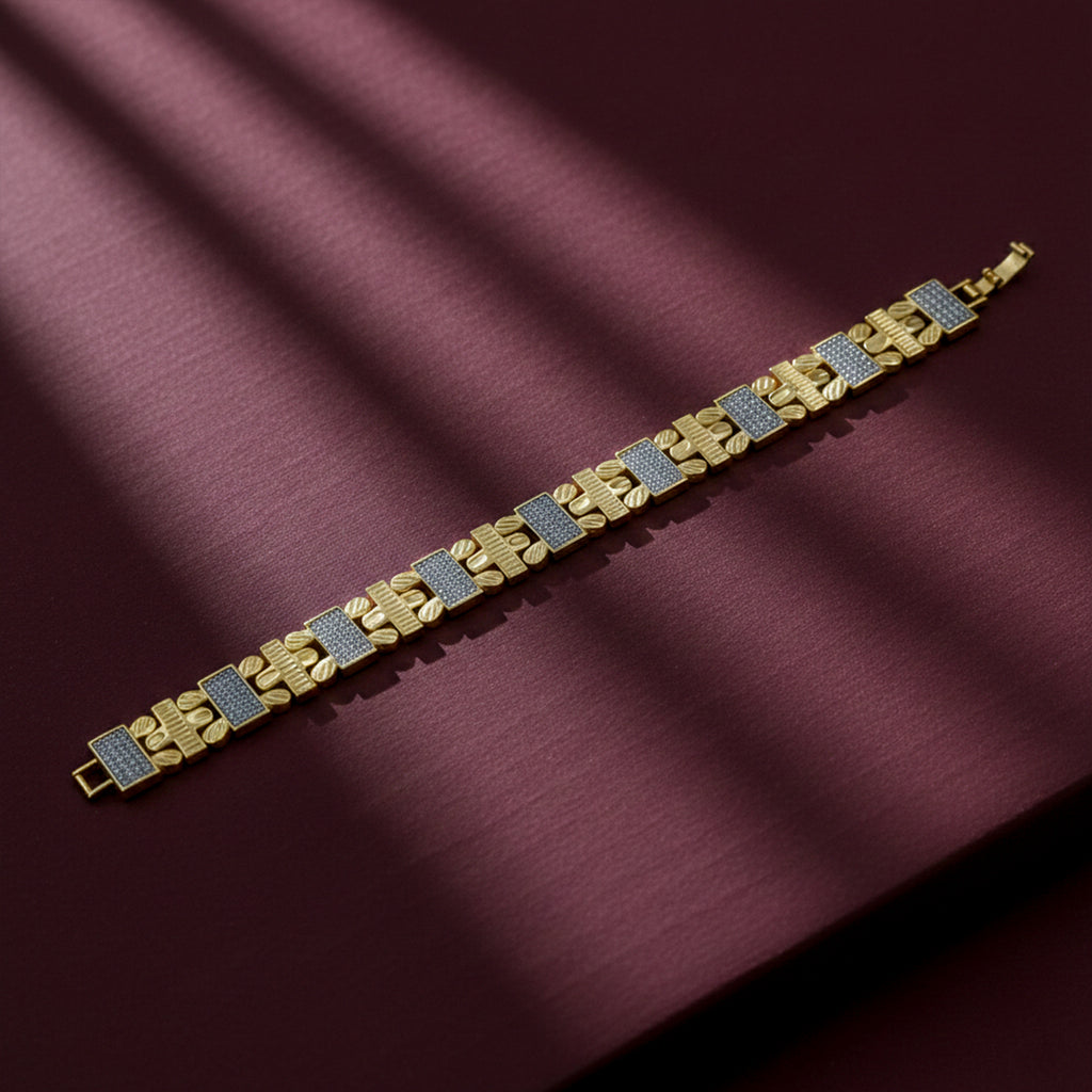 Men’s Gold-Tone Crystal Link Bracelet GMB -10