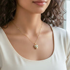 Golden Panther Head Pendant Necklace with Green Eyes GWN -96