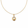 Elegant Gold Circle Pendant Necklace GWN -166