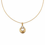 Elegant Gold Circle Pendant Necklace GWN -166