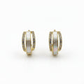 Mother-of-Pearl Crystal Hoop Earrings GWE -158