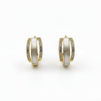 Mother-of-Pearl Crystal Hoop Earrings GWE -158