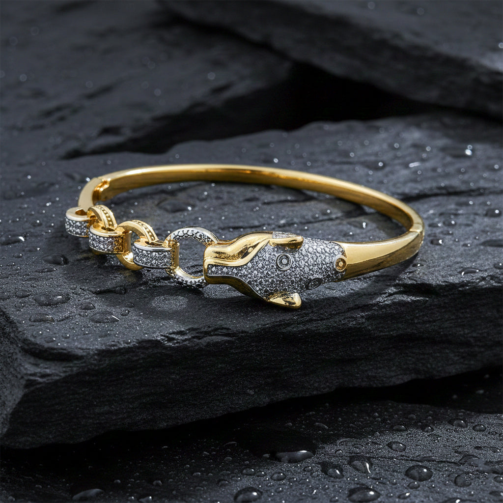 Men’s Gold-Tone Snake Head Kada GMK -5