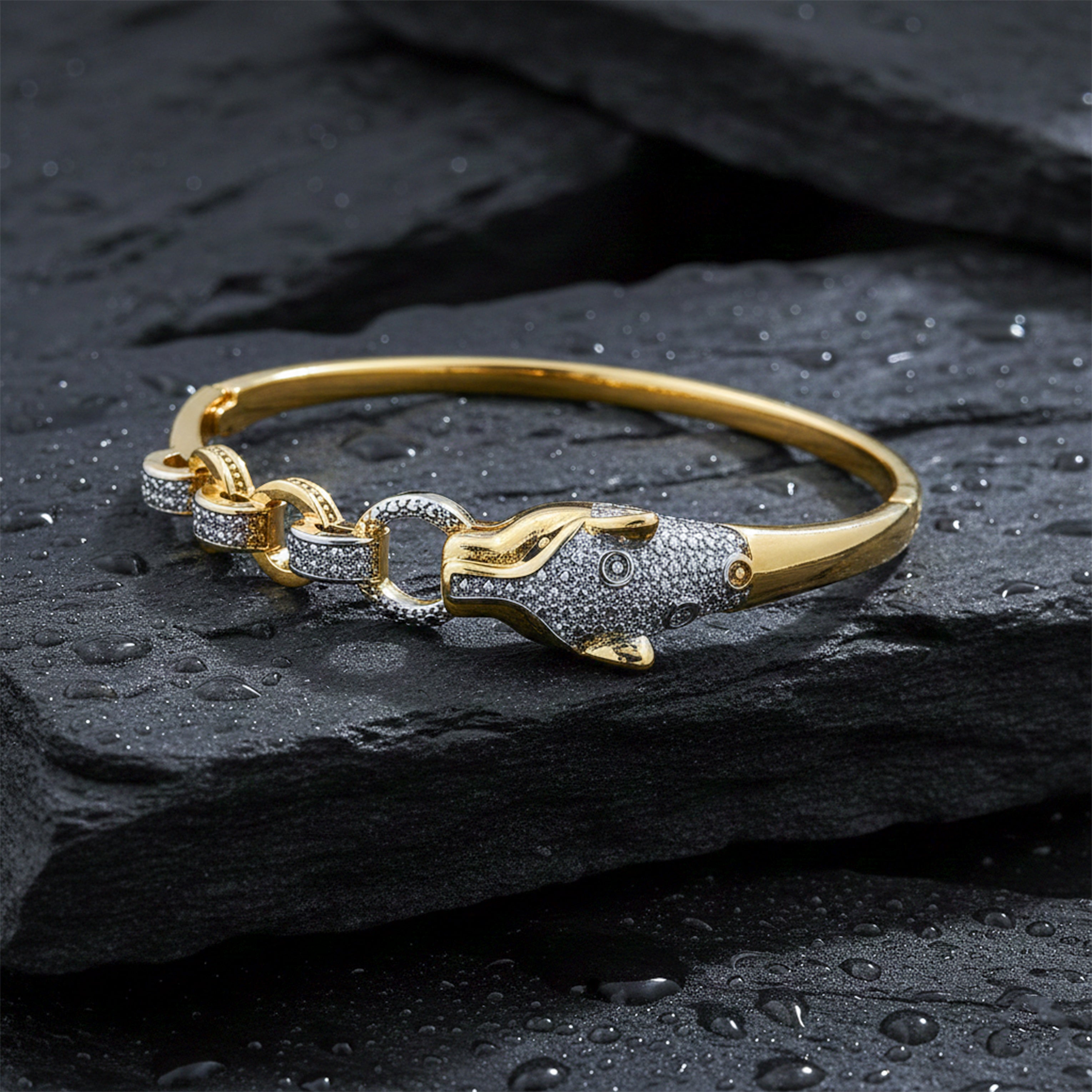 Men’s Gold-Tone Snake Head Kada GMK -5