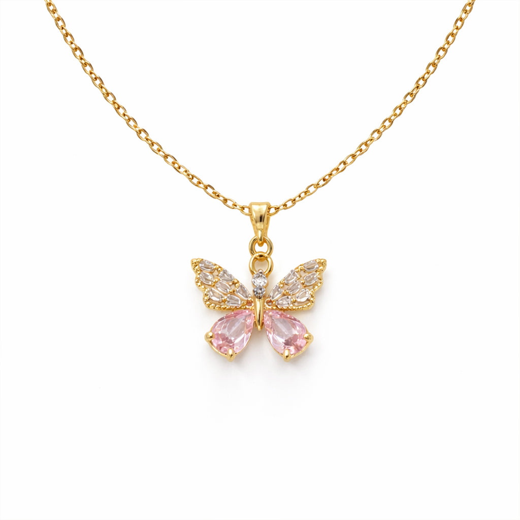 Pink butterfly Neckless  GWN -120