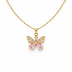 Pink butterfly Neckless  GWN -120
