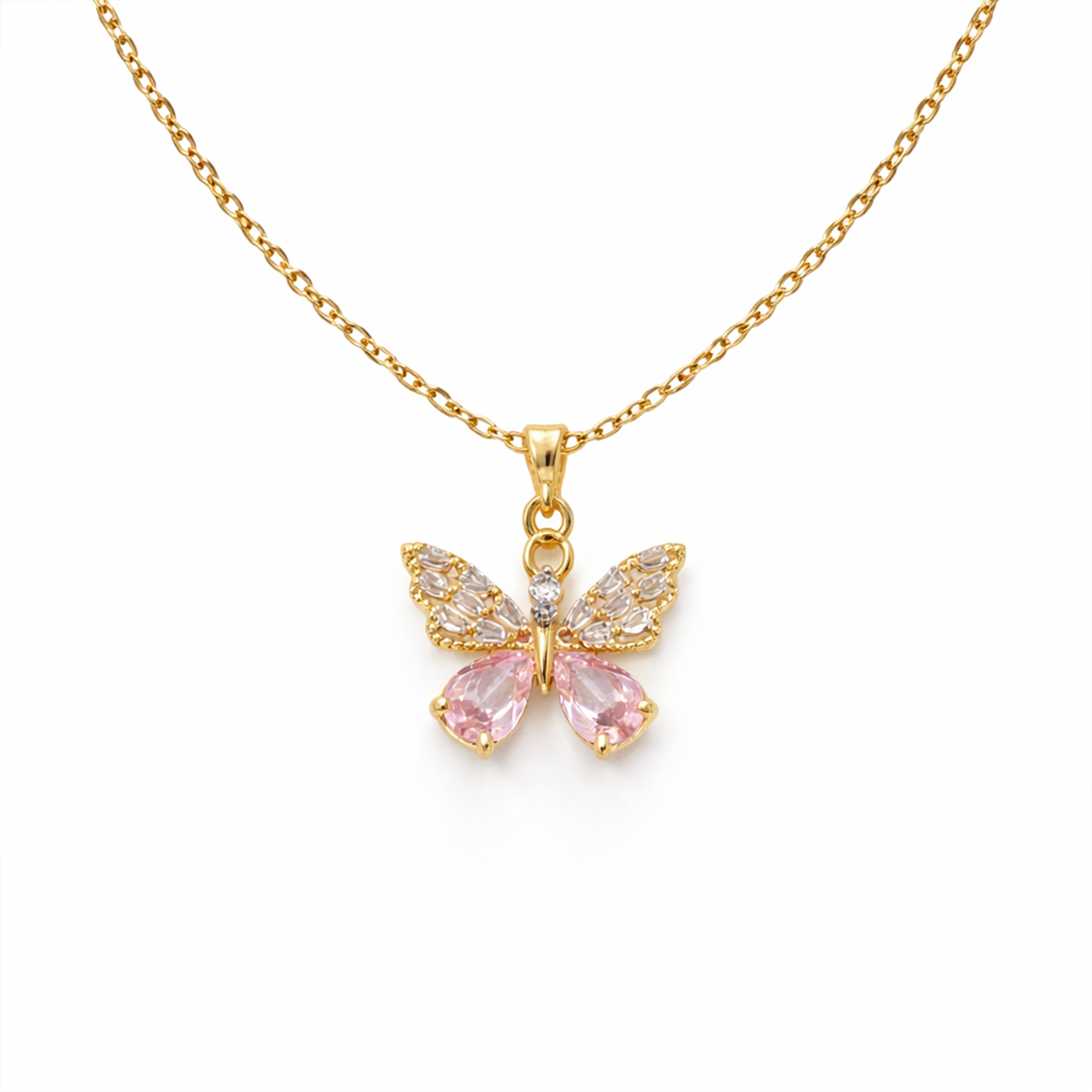 Pink butterfly Neckless  GWN -120