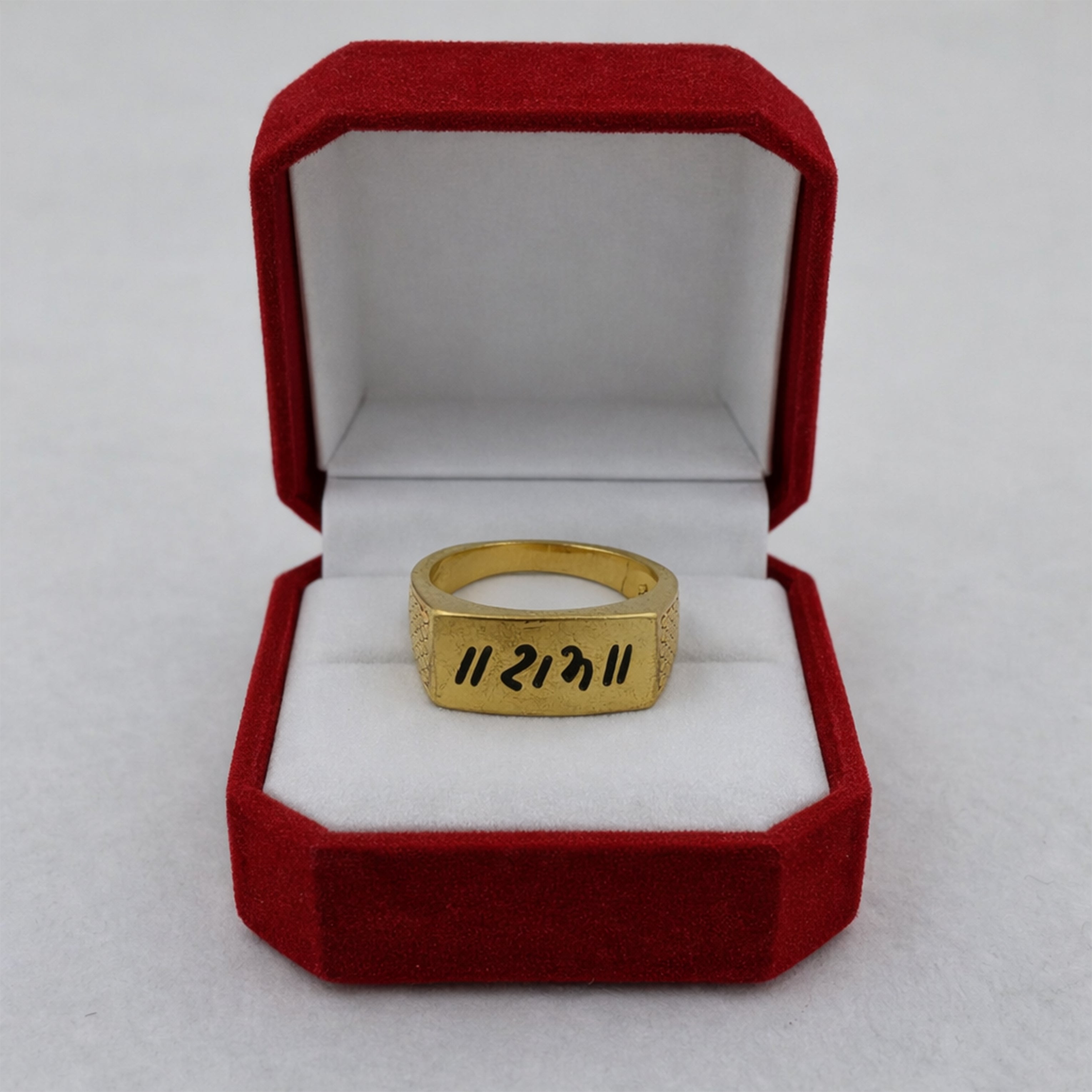Men’s Black Om Symbol Gold-Tone Ring GMR -31