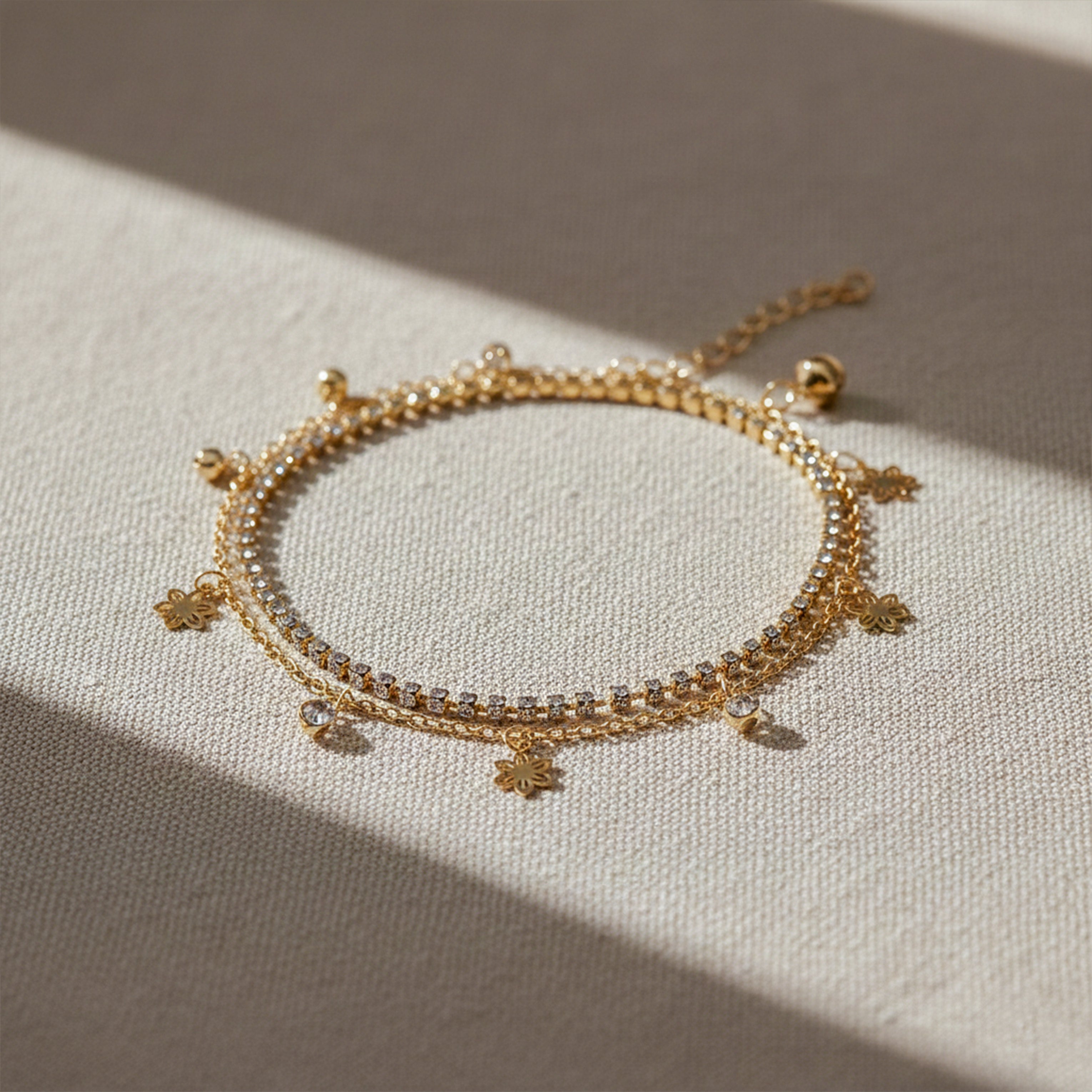 Crystal Double Layer Anklet GWA -39
