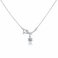 Sterling Silver Bow Ribbon Women Necklace GWN -134
