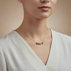 Multicolor Heart Clover Necklace GWN -78