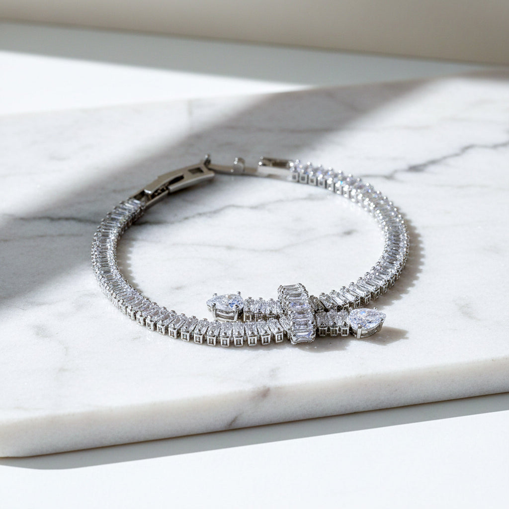 Crystal Bow Tennis Bracelet GWB -129