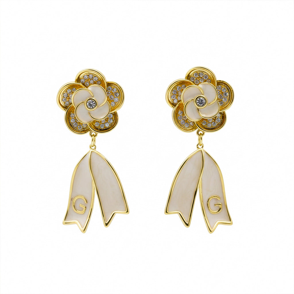 Pearl & Crystal Drop Earrings GWE -59