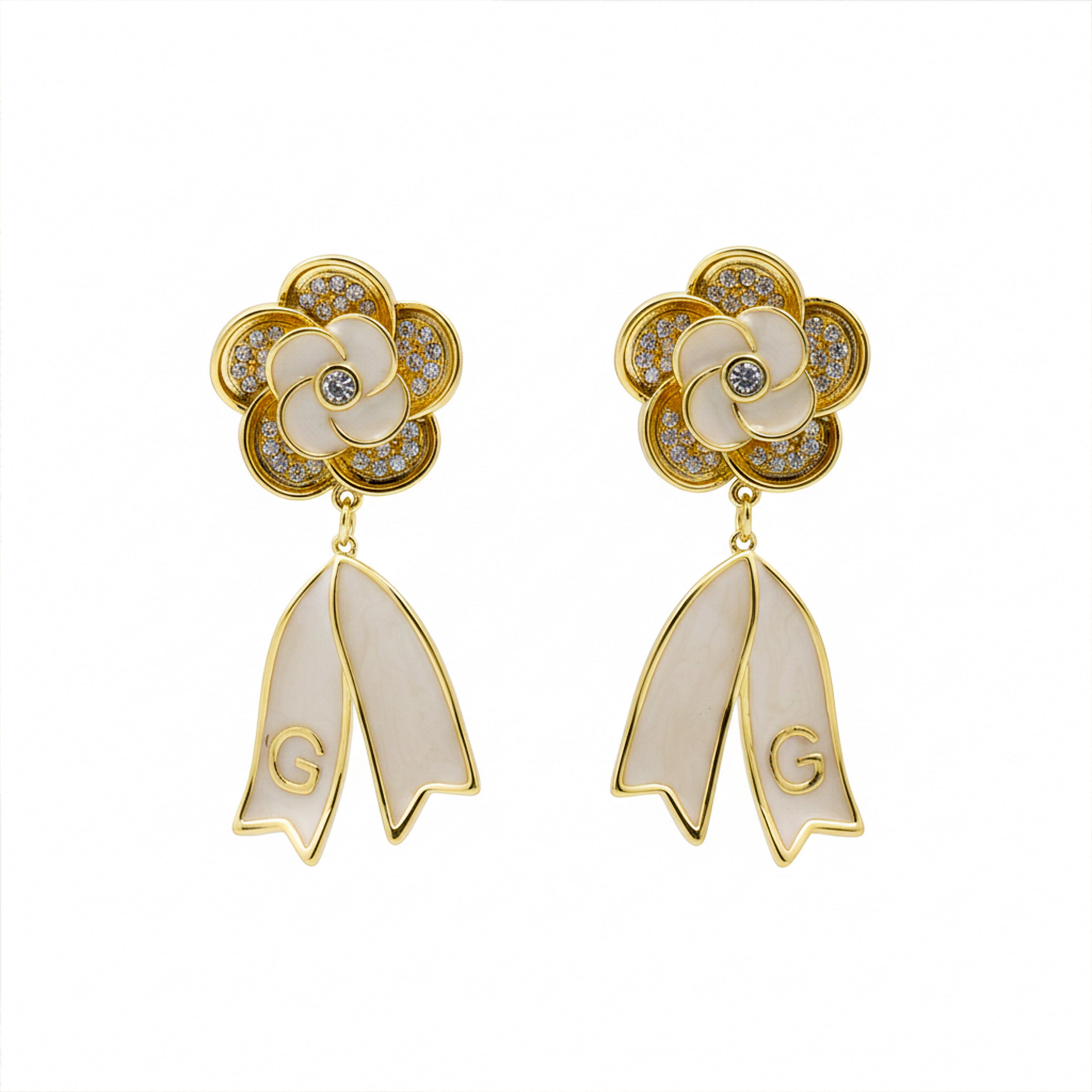Pearl & Crystal Drop Earrings GWE -59