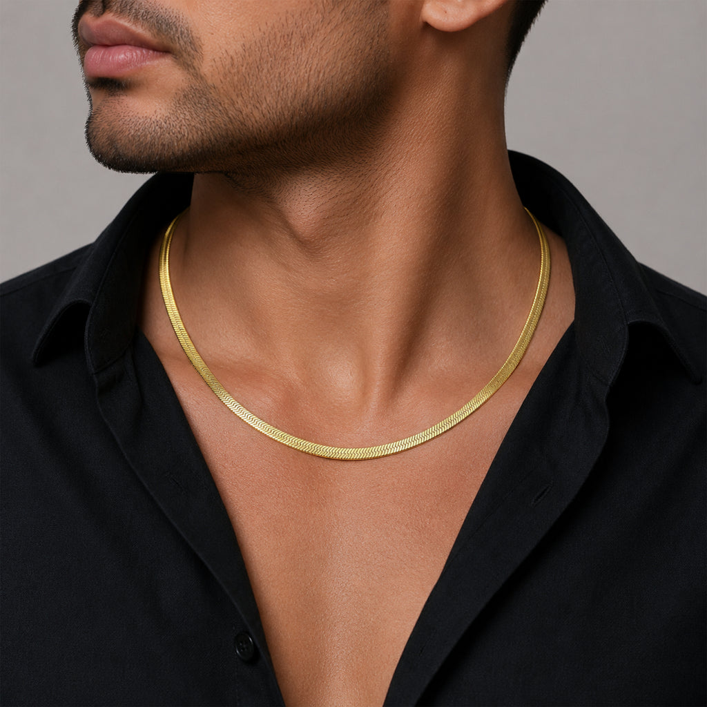 Men’s Gold Tone Herringbone Chain GMC -27