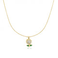 olden Bloom Floral Pendant Necklace with Green Leaf Accents GWN -99