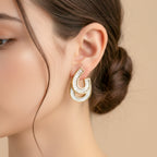 Gold Curv Stud Earrings GWE -163