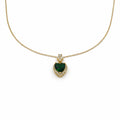 Emerald Heart Drop Pendant Necklace GWN -163