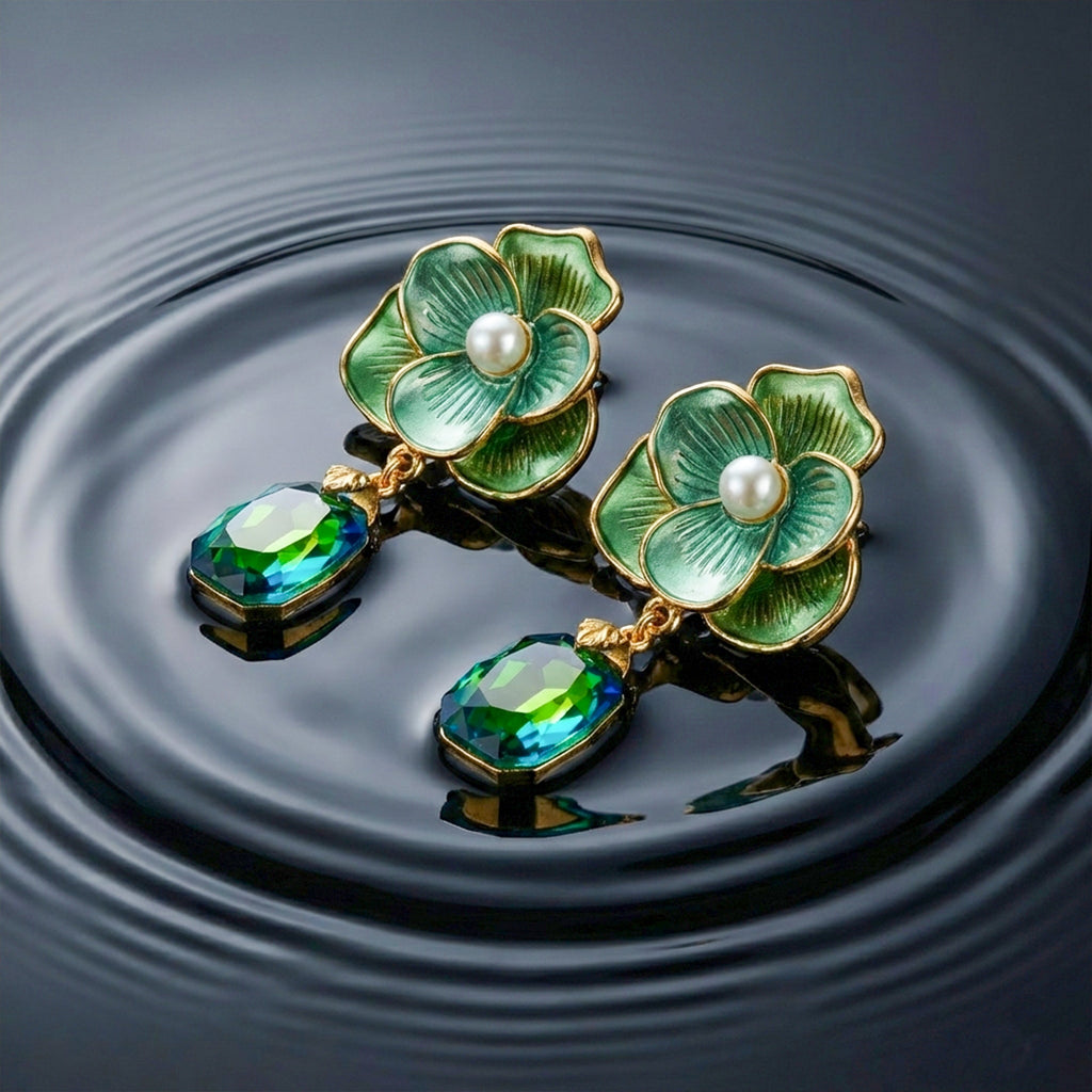 Green Floral Earrings GWE -231  No reviews