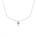 Pink Heart Halo Pendant Necklace GWN -93