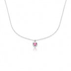 Pink Heart Halo Pendant Necklace GWN -93