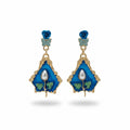 Royal Blue Floral Earrings GWE -234
