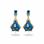 Royal Blue Floral Earrings GWE -234