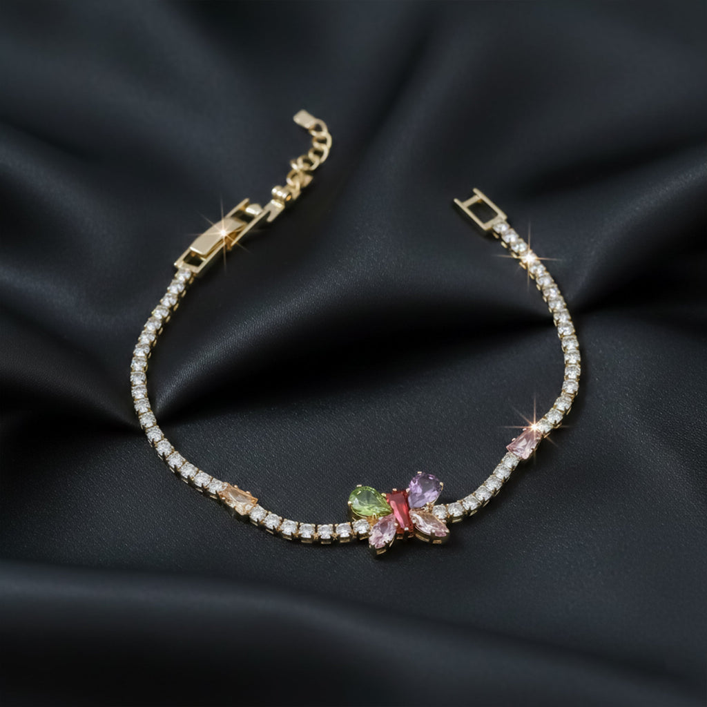 Multicolor Floral Tennis Bracelet GWB -102