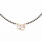 Rose Gold Black Beaded Mangalsutra GM -61