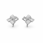 Geometric White Crystal Stud Earrings GWE -86