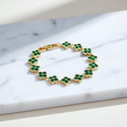 Emerald Clover Gold Bracelet GWB -130
