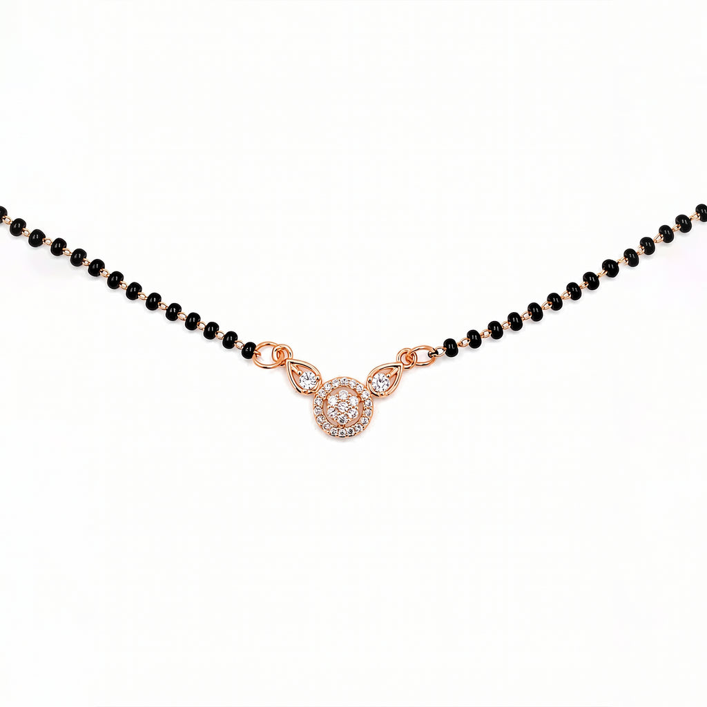 Rose Gold Floral Stone Mangalsutra GM -58