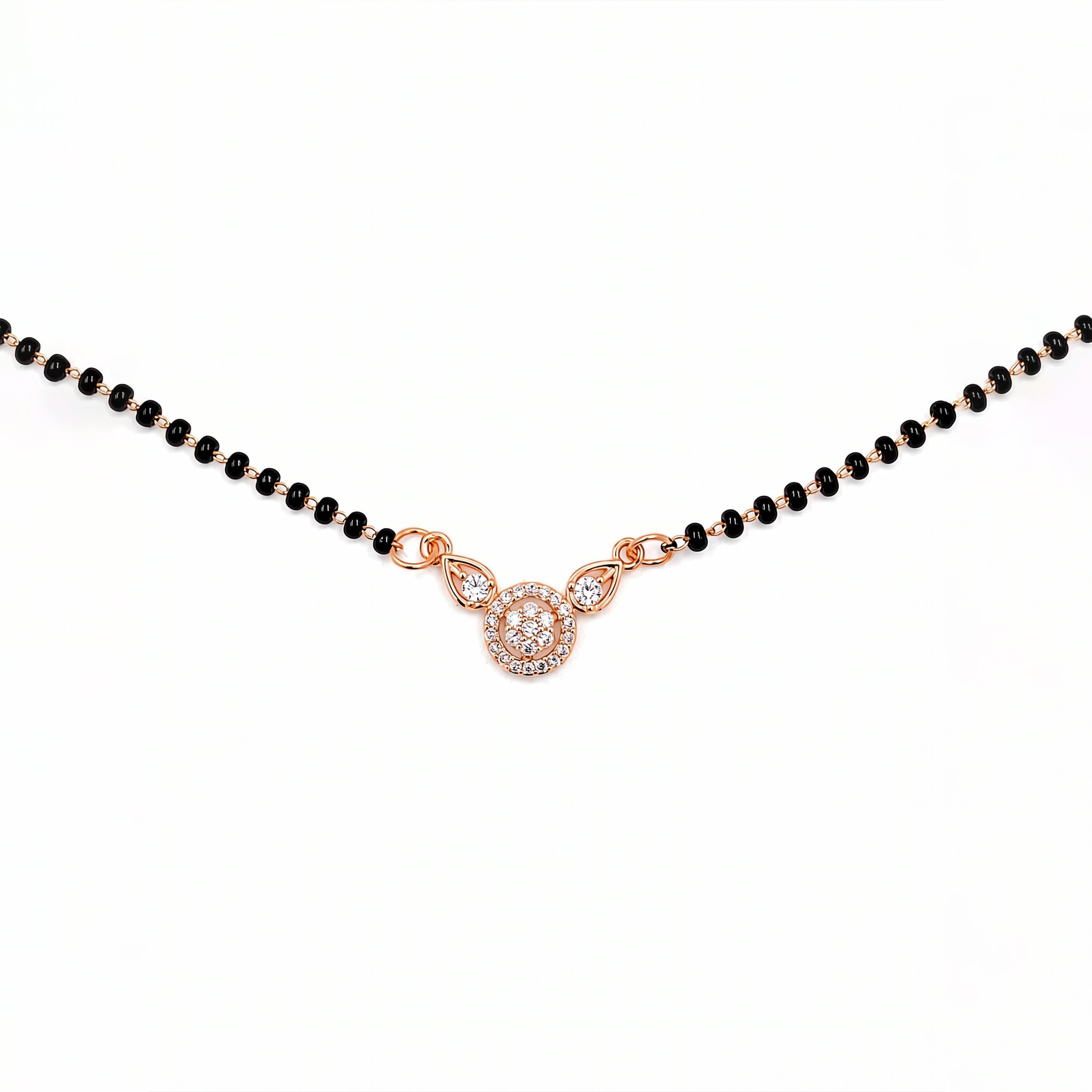 Rose Gold Floral Stone Mangalsutra GM -58
