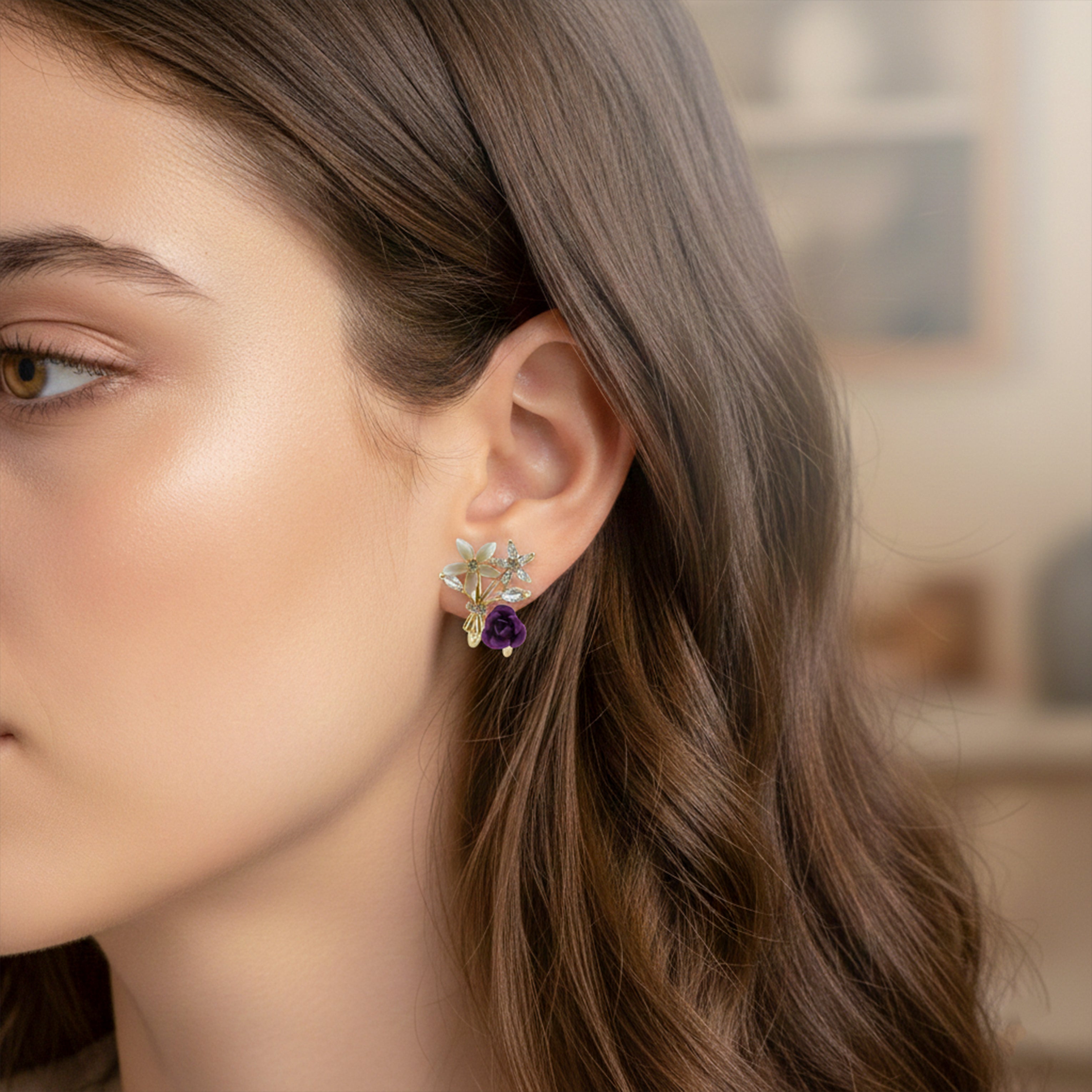 Crystal Stud Earrings  GWE -157