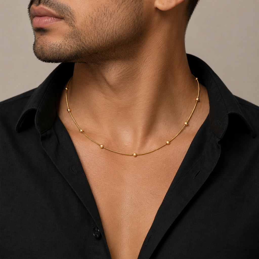 Men’s Gold Bead Snake Chain GMC -38