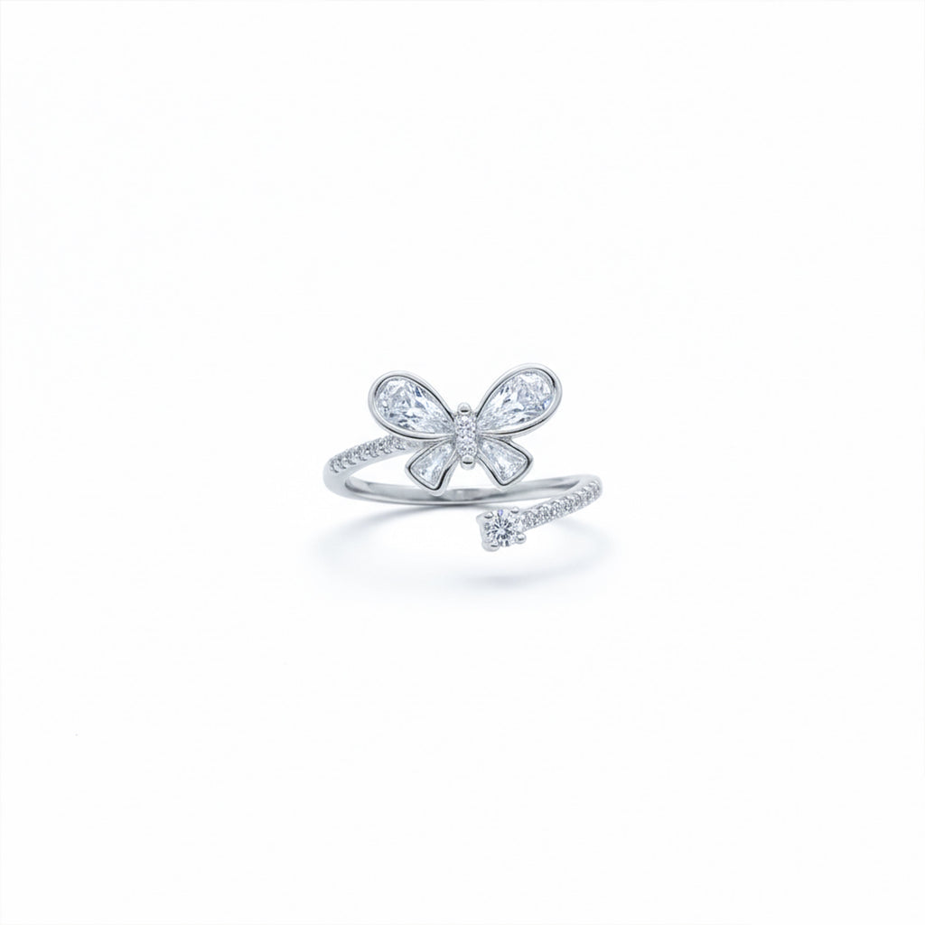 Crystal Butterfly Open Ring GWR -32