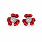 Ruby Bloom Crystal Stud Earrings GWE -84