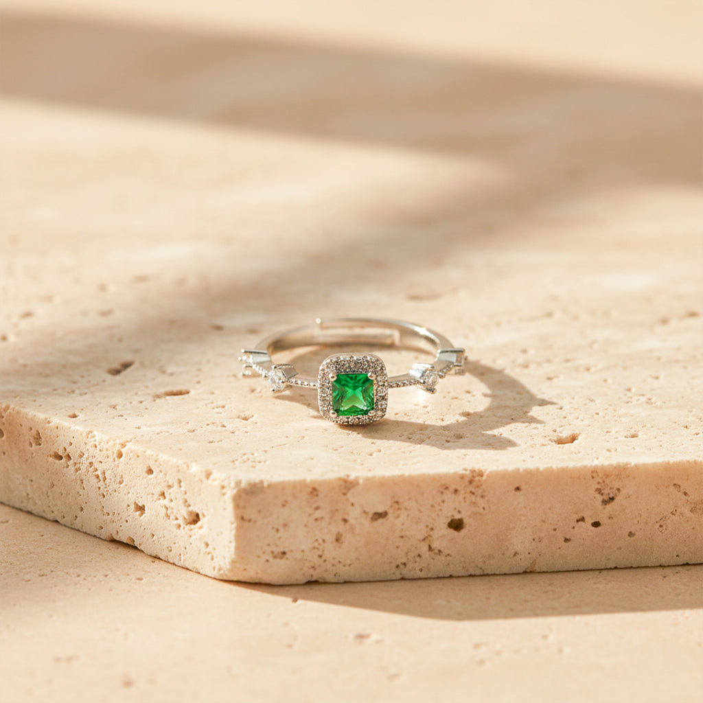 Emerald Glow Halo Ring GWR -74