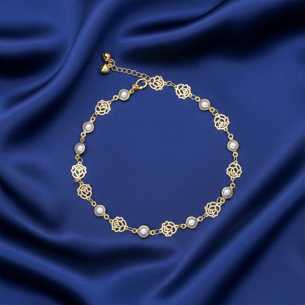 Rose Pearl Charm Anklet GWA -48