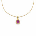 Ruby Halo Drop Pendant Necklace GWN -73