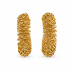 Twisted Gold Textured Hoop Earrings GWE -74