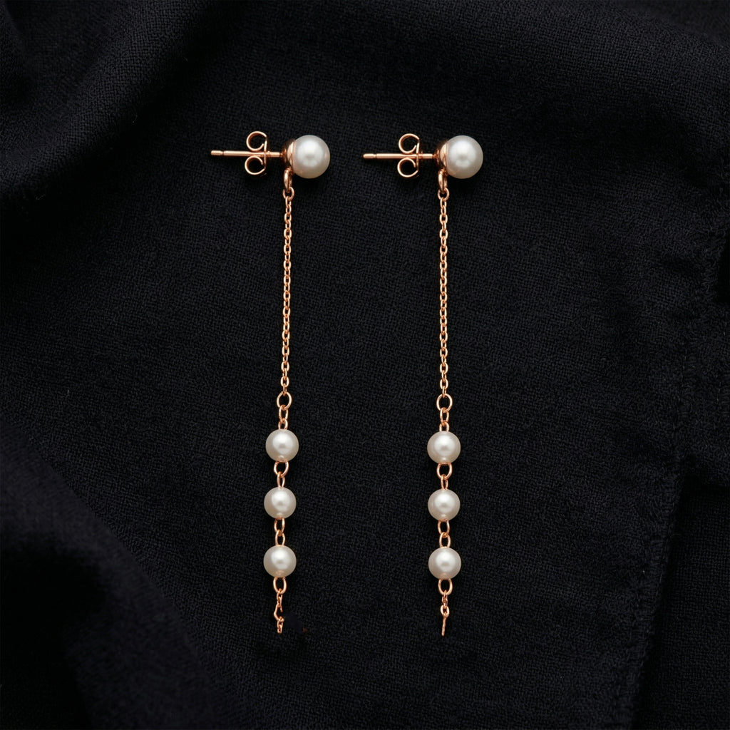 Pearl Chain Drop Earrings GWE -96